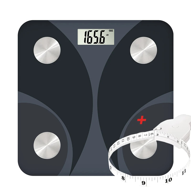 Body Fat Scale Smart - Bilancia impedenziometrica quadrata, bilancia digitale smart