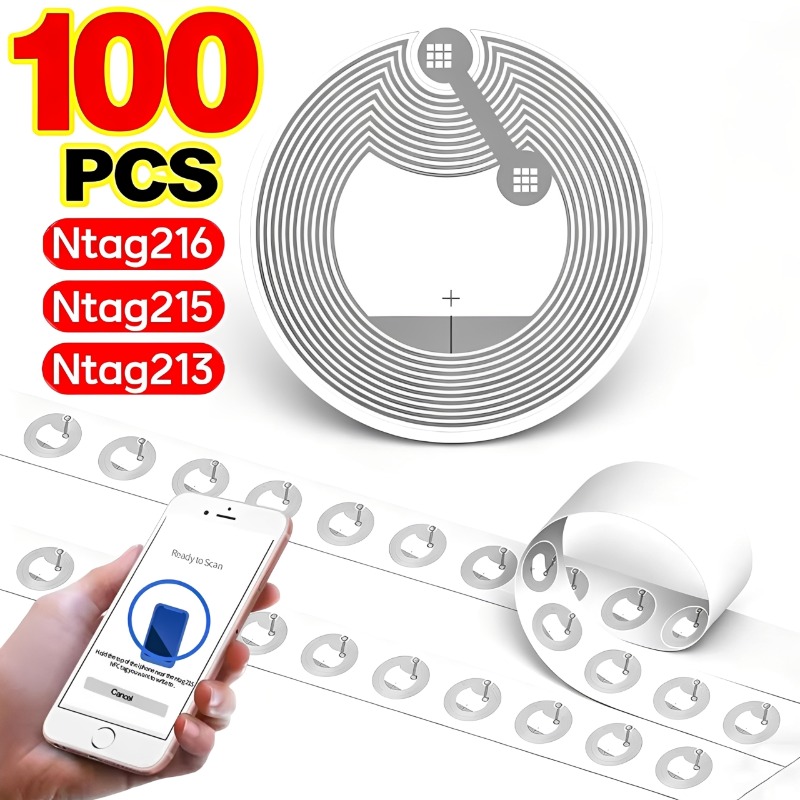 Nfc Tag Programmable - 100/5 Pezzi Tag NFC NTAG213/NTAG215/NTAG216 Adesivi